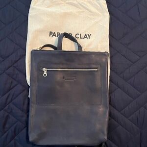 Parker Clay Miramar Leather Backpack. Navy. NWT.